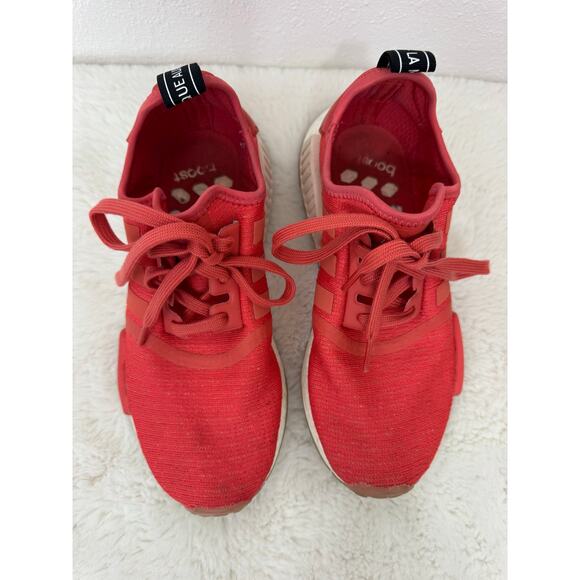 Adidas NMD R1 Women’s Size 7 Coral Red Boost Sneakers - Picture 3 of 7